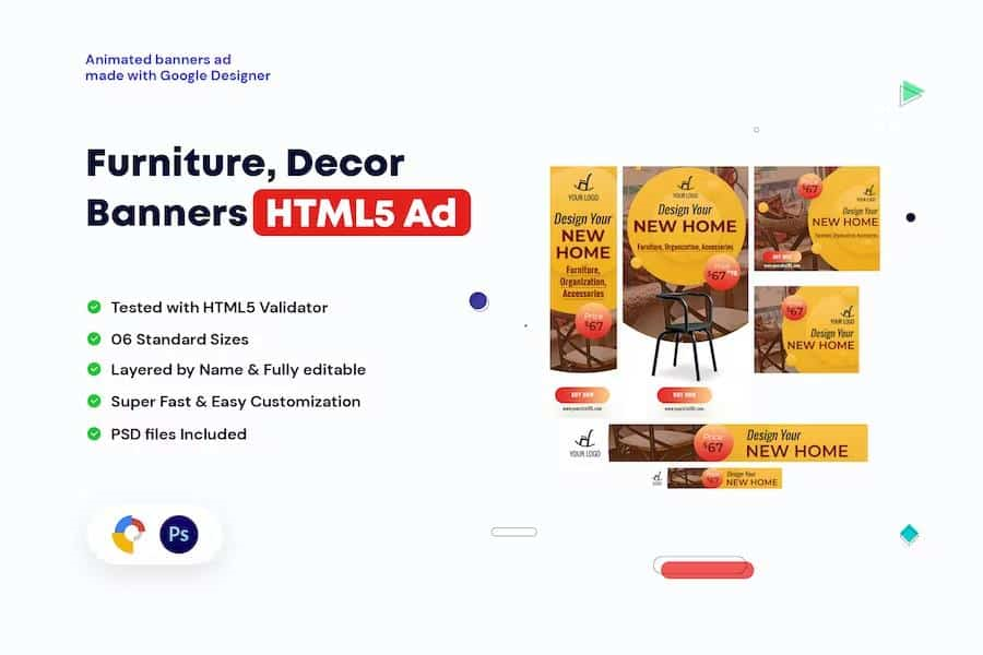 FURNITURE, DECOR BANNERS HTML5 AD